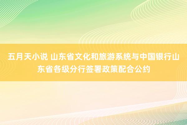 五月天小说 山东省文化和旅游系统与中国银行山东省各级分行签署政策配合公约