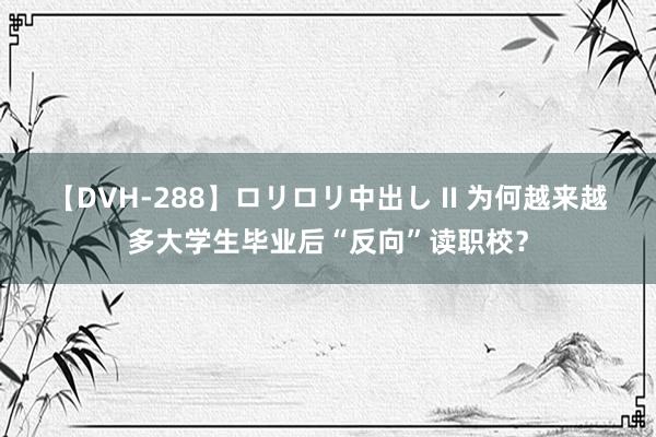 【DVH-288】ロリロリ中出し II 为何越来越多大学生毕业后“反向”读职校？