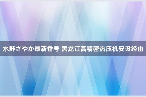 水野さやか最新番号 黑龙江高精密热压机安设经由